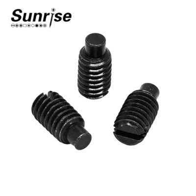 Tornillos de punta cónica con acabado negro Tornillo de fijación ranurado cónico