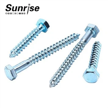 Tornillo de diente de madera con cabeza hexagonal externa